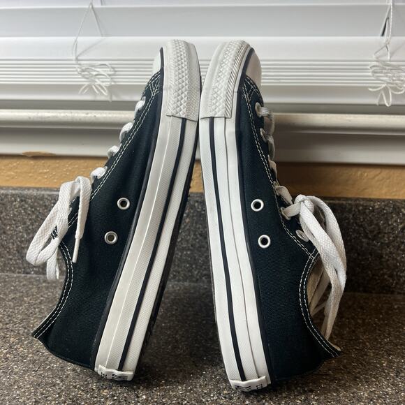 Converse All Star Low Top Womens Sz 8 Classic Black Canvas Sneaker Skate Lace Up - Picture 6 of 11